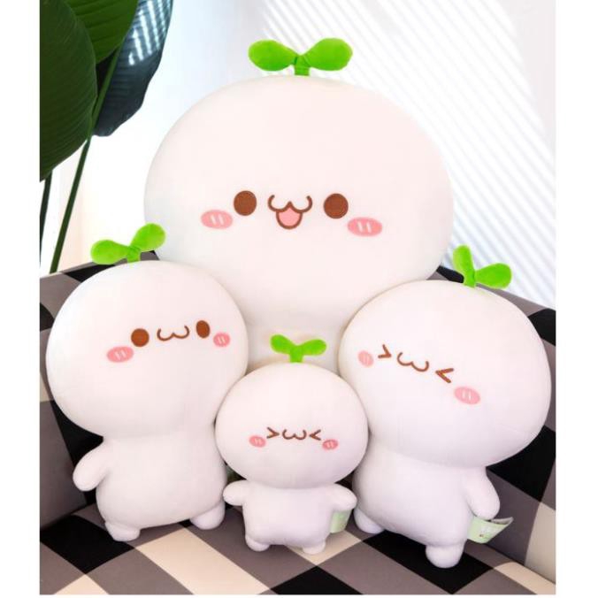 Gấu bông mầm dễ thương, gối ôm cho bé vải nhung 4 chiều Hàn QUốc