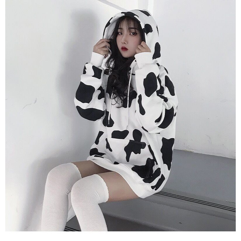 [NEW]🐄 Áo hoodie nỉ bông bò sữa dáng rộng phiên bản Hàn 🌸 Em Gấu Shop