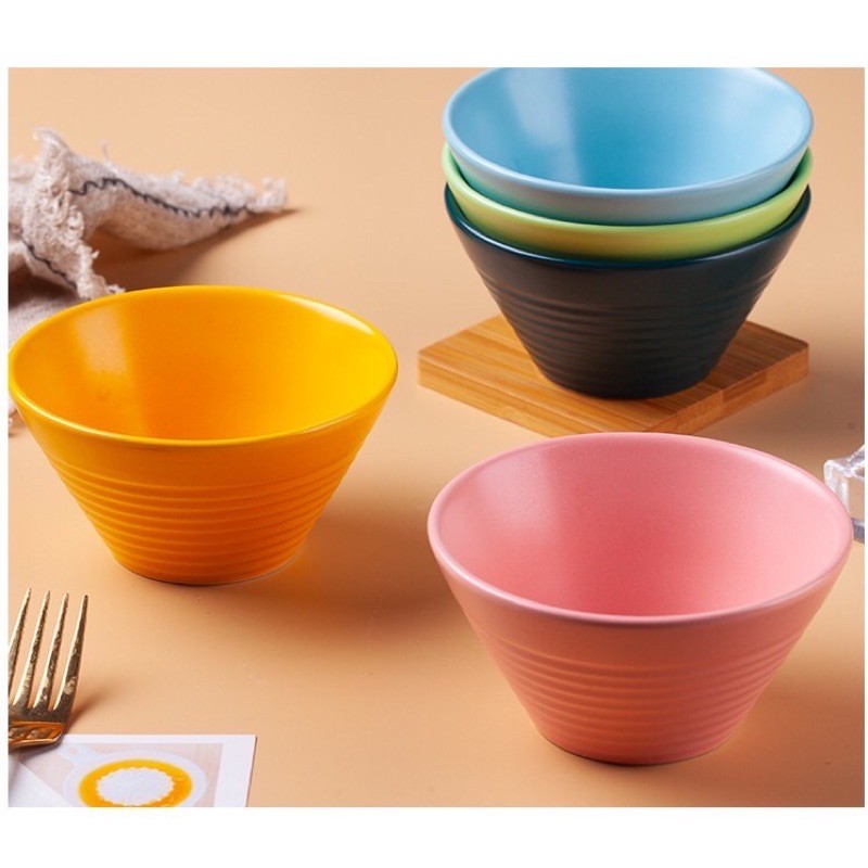 Bát sứ loe sắc màu, Bát cơm hay bát chè soup, gốm sứ cao cấp không chì