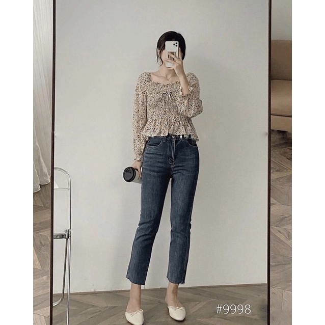 Quần Jean Nữ Dáng Suông Ống Đứng Lưng Cao Co Giãn - Quần Bò Ống Đứng Cạp Cao Co Giãn Mã 9998 | BigBuy360 - bigbuy360.vn