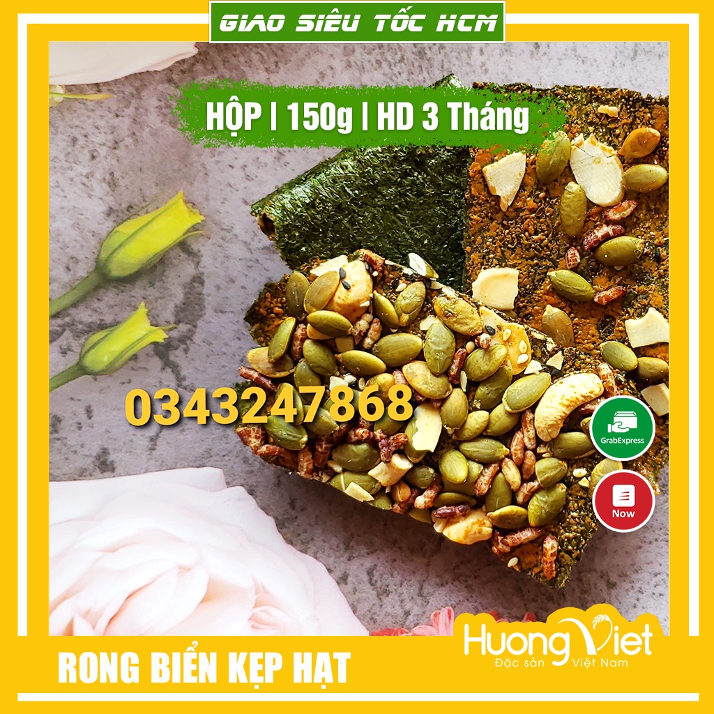 Rong biển kẹp hạt dinh dưỡng Mùa Ăn 150gr đồ ăn vặt Sài Gòn rong biển ăn liền giòn ngon đậm đà vị thơm