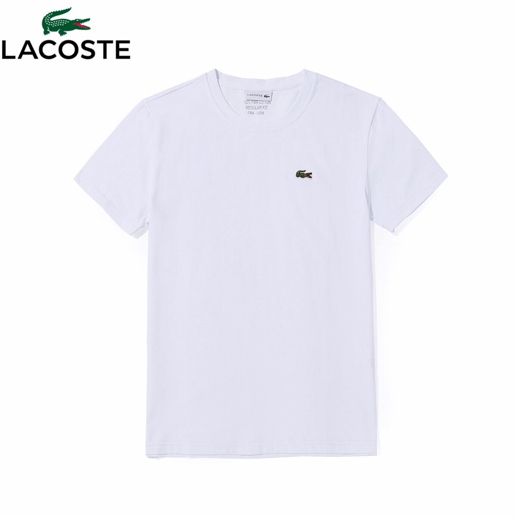 Áo Thun Tay Ngắn Cổ Tròn In Chữ Lacoste Thời Trang Cho Nam