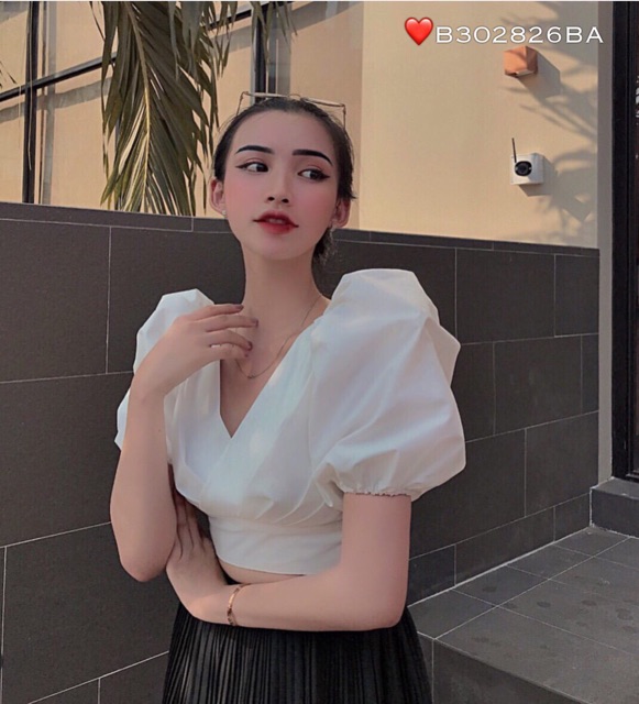 Áo peplum tay phồng 🍎🍎gb/ut