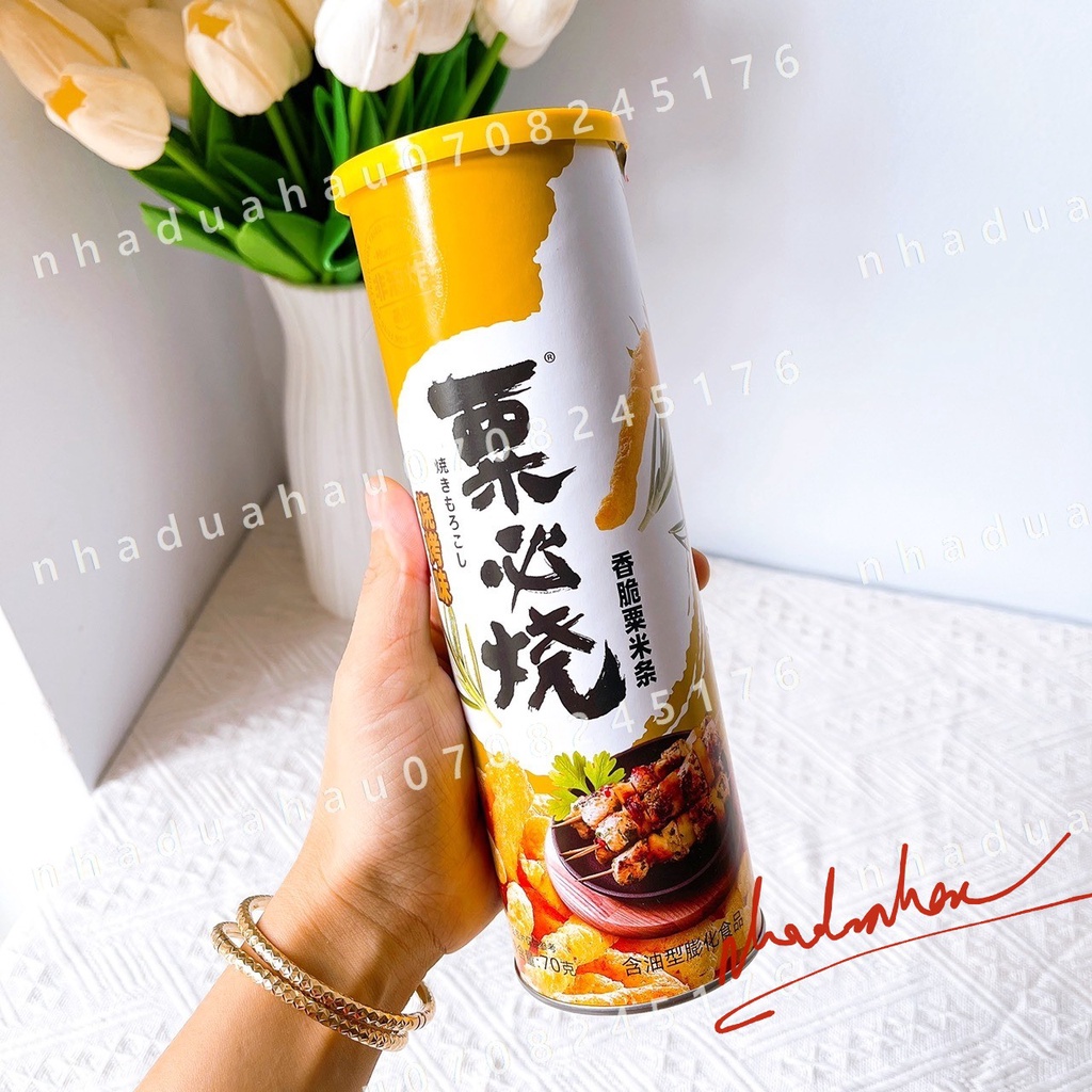 Một lon snack/bimbim ngũ vị Soup Bắp/ Sauge Chanh/ Ớt Cay/ Thịt Nướng BBQ/ Cà Chua Hongkong lon giấy cao 70gam