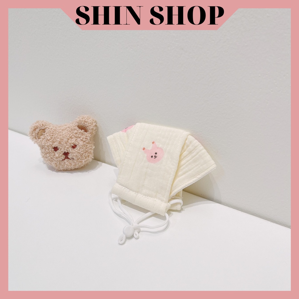 Khẩu Trang Vải Muslin 3D 3D Cotton 3 Lớp 4D Nhiều Màu Hoa Nhí Cổ Điển Dễ Thương Cho bé từ 0 - 4 Tuổi SHINSHOP M03