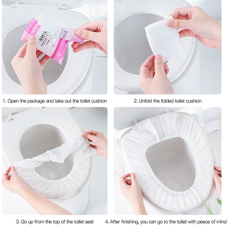 Vỏ Bọc Bệ Ngồi Toilet Dùng 1 Lần Chống Nước An Toàn Tiện Dụng