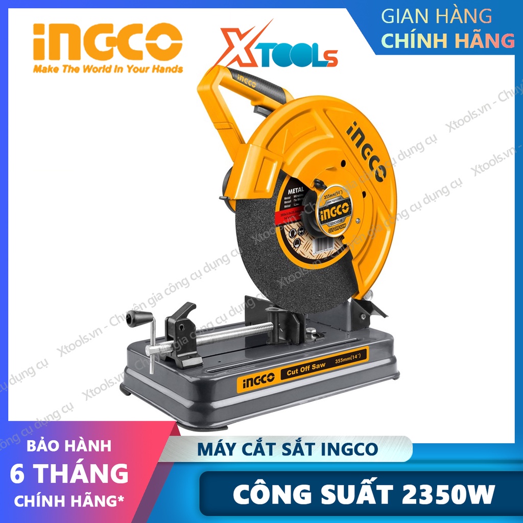 Máy cắt sắt bàn INGCO COS35538 2350W tặng kèm 1 lưỡi cắt máy cắt kim loại lưỡi cắt 355x25.4x3mm bảo hành 6 tháng