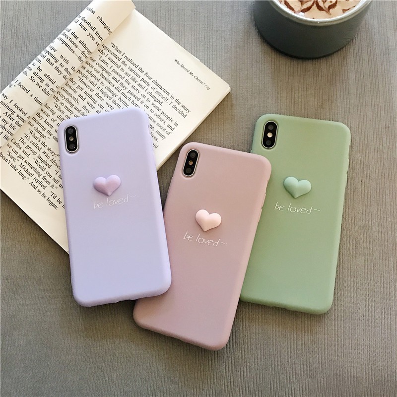 [ IPHONE ] Ốp Lưng Silicon Tim Nổi Be Loved - M008