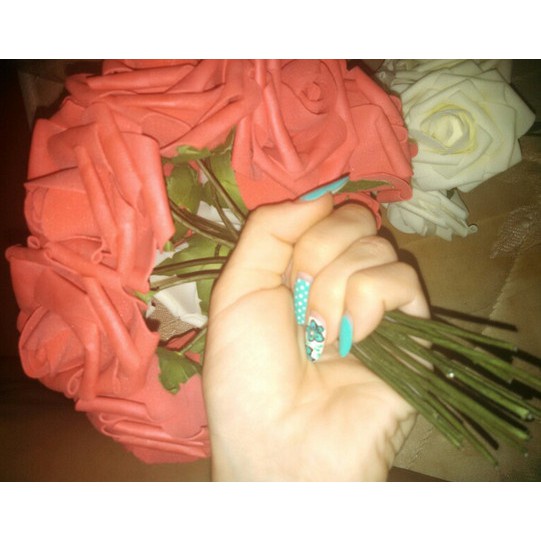 Bộ 50 Bông Hoa Hồng Giả Bằng Xốp 8cm Dùng Trang Trí Tiệc Cưới / Valentine