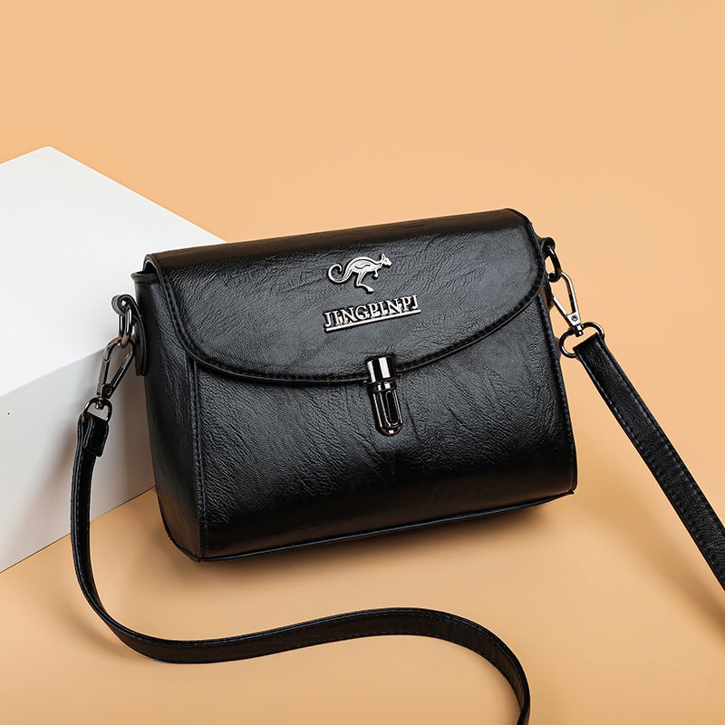 Túi đeo vai hình vuông cỡ lớn bằng da màu trơn đơn giản thời trang dễ phối đồ chất lượng cao cho bạn gái