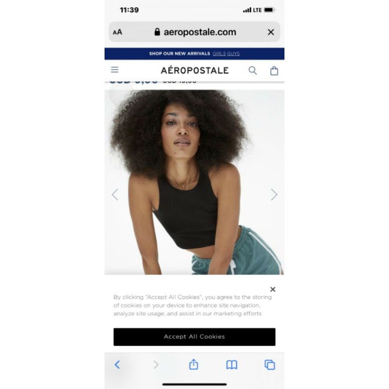Áo thun ba lỗ nữ croptop thun gân Aeropostale-hàng xuất