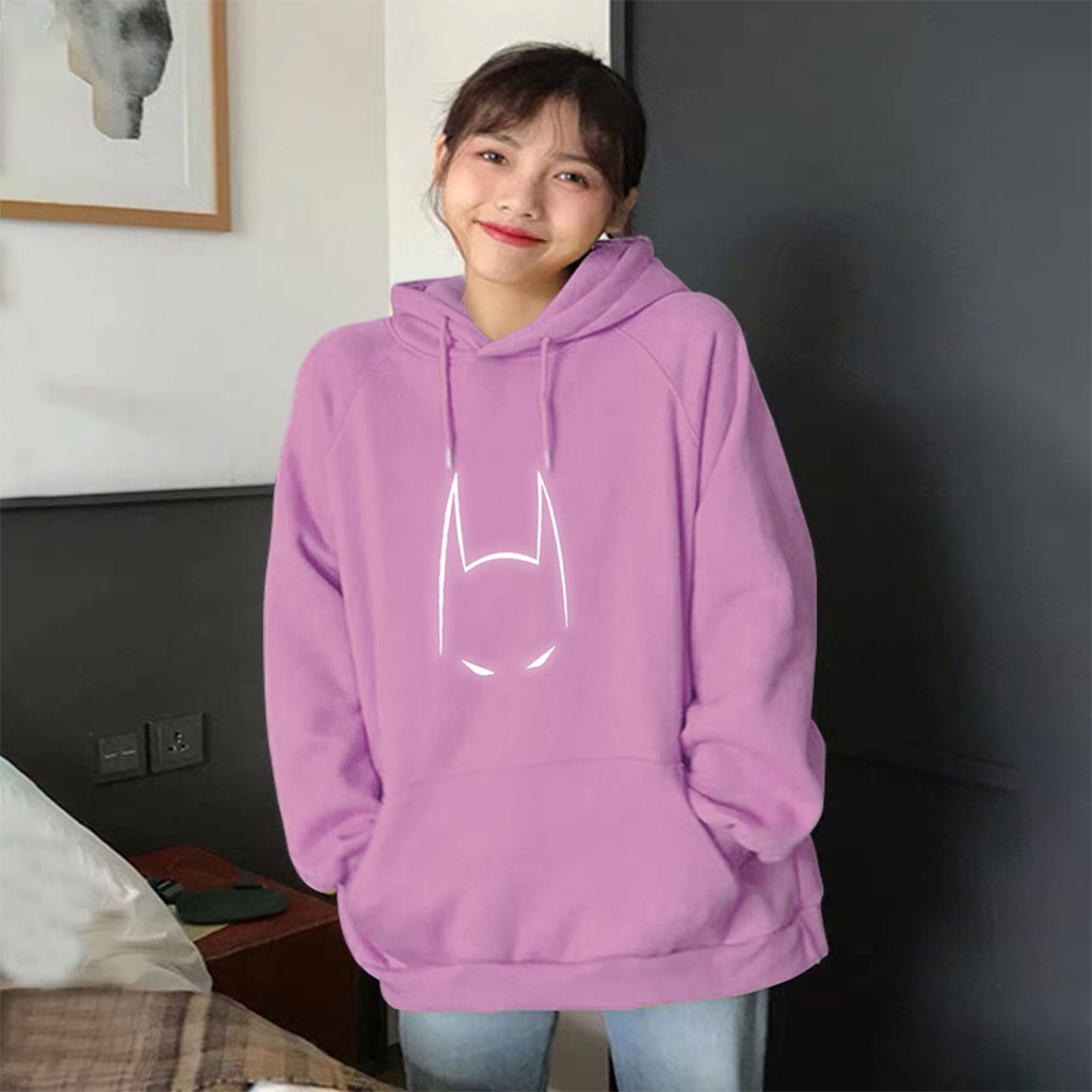 Áo Khoác Hoodie Nam Nữ Đôi Mắt ♥️FREESHIP♥️ Áo Khoác Nỉ Form Rộng Thời Trang Có Mũ In Hình Batman Freesize Dưới 75kg