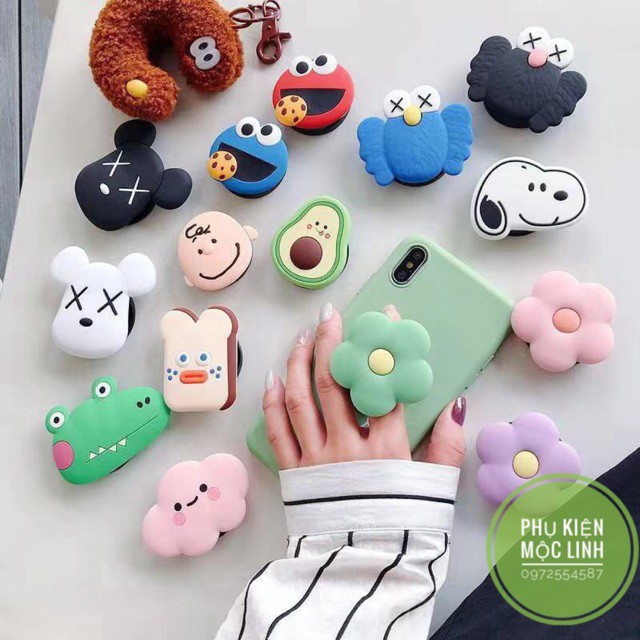 ⚡️MẪU MỚI NHẤT 2019⚡️GIÁ ĐỠ ĐIỆN THOẠI IRING POC CÓ THỂ THU GỌN HÌNH KAWS MÂY HOA KHỦNG LONG Pop