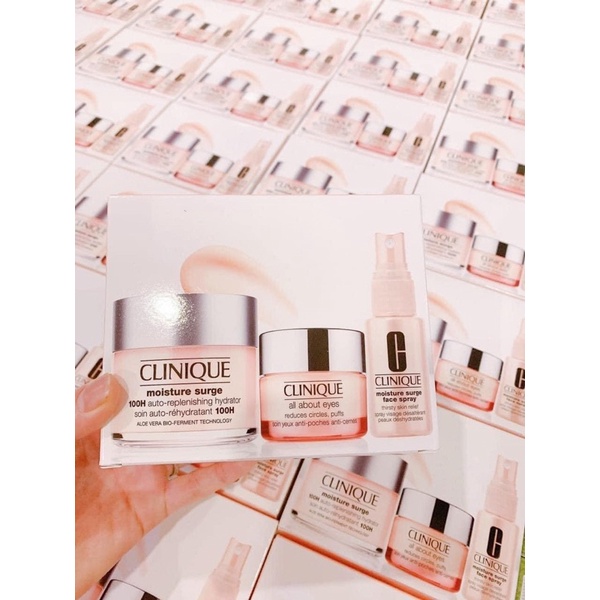 Set Clinique 100H moisture surge thế hệ mới