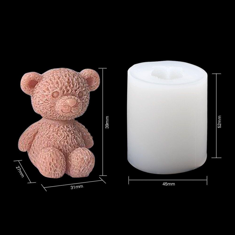 Khuôn Silicone Làm Nến Hình Gấu Teddy Hoạt Hình DIY