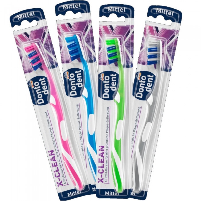 Bàn chải đánh răng Dontodent X-clean vừa có độ cứng trung bình