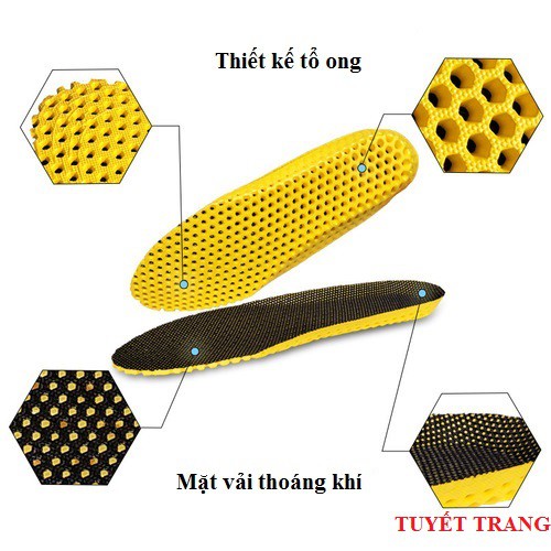 Lót giày thể thao cấu trúc tổ ong êm chân thoáng khí - PK13