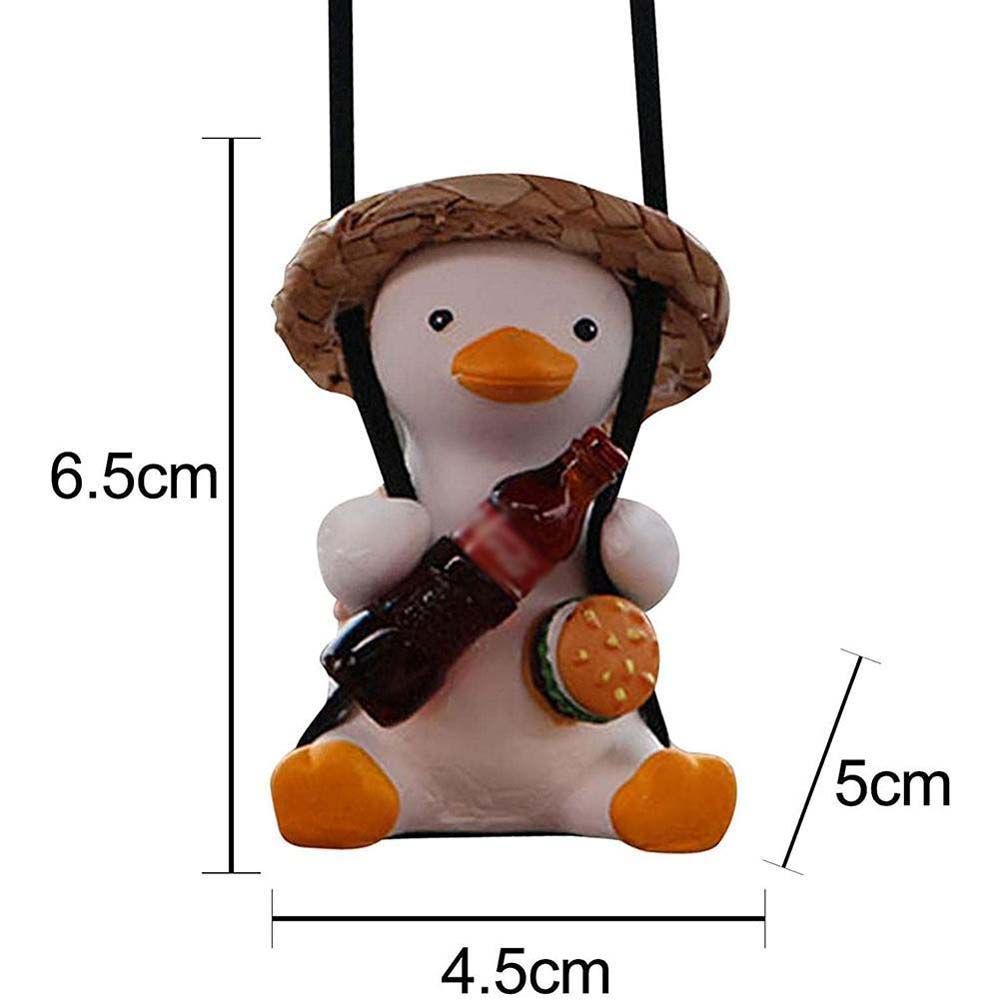 Mặt dây treo trang trí gương chiếu hậu xe hơi hình chú vịt hoạt hình sáng tạo