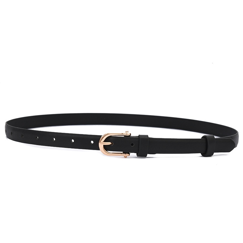 Thắt lưng nữ Ulzzang mặt màu vàng bản nhỏ 1.8cm (Hỗ trợ bấm, cắt dây nịt) TL129 - Thắt Lưng Giá Tốt