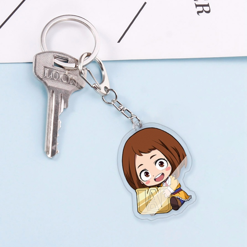 Móc khóa nhựa acrylic trong suốt thiết kế kiểu nhân vật phim My Hero Academia