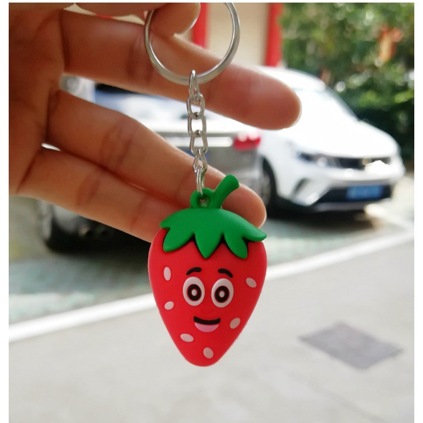 Móc khóa cao su cứng hình hoa quả độc đáo