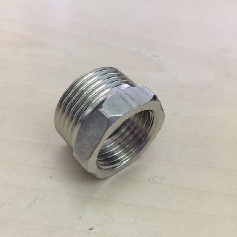 Nối ren đồng (cà rá, lơ thu) ren trong x ren ngoài 21-27 (1/2-3/4) , 27-34 (3/4-1) và 21-34 chất liệu inox không gỉ