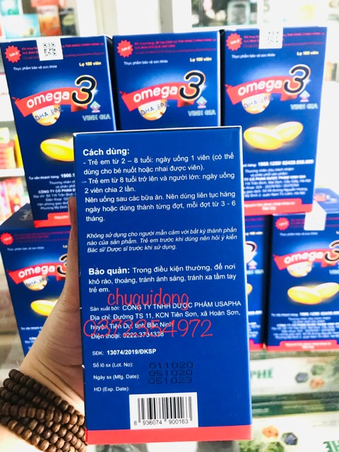 DẦU CÁ OMEGA 3 VINH GIA lọ 100 viên