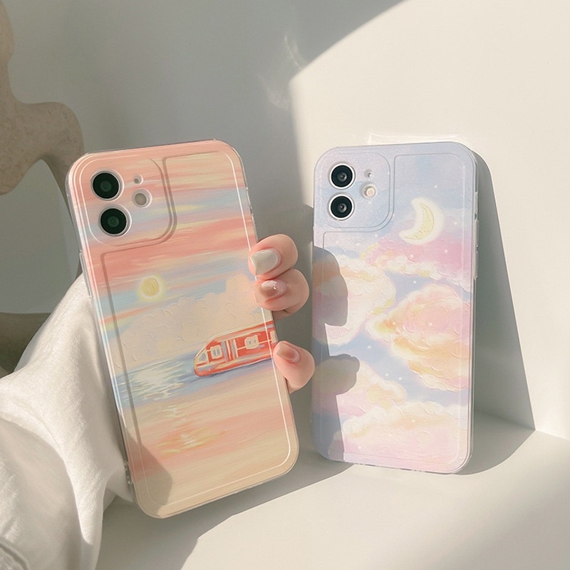 (SIÊU RẺ) Ốp lưng iphone mây tím, hoàng hôn cam 6/6plus/6s/6splus/7/7plus/8/8plus/x/xr/xs/11/12/13/pro/max/plus/promax