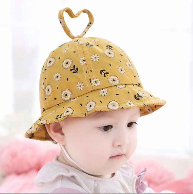 Mũ Rộng Vành Hoạ Tiết Hoa Cho Bé