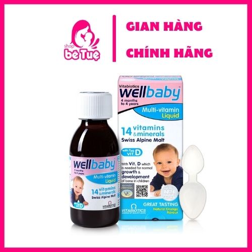 Vitamin Tổng Hợp Wellbaby Cho Bé 150ml, Wellbaby 14 Vitamin Tăng Sức Đề Kháng Cho Bé