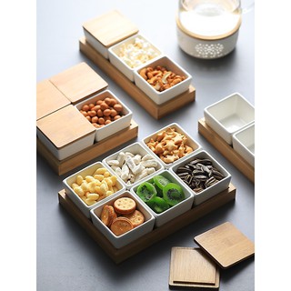 Khay mứt tết, bánh kẹo, gốm sứ tự nhiên phong cách NHẬT BẢN