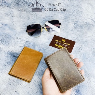 Ví nam đựng thẻ, đựng tiền mini nhỏ gọn tiện dụng, Bóp nam da bò mini đựng thẻ ATM thời trang bóng đẹp KT04