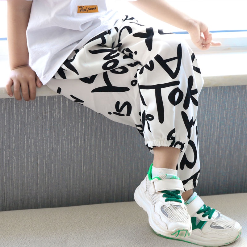 [Babycat] Hàng Có Sẵn Quần Legging Thể Thao Vải Lụa Lạnh Mỏng Điều Hòa Không Khí Phong Cách Nhật Bản Hàn Quốc Mới Cho Bé Trai Bé Gái
