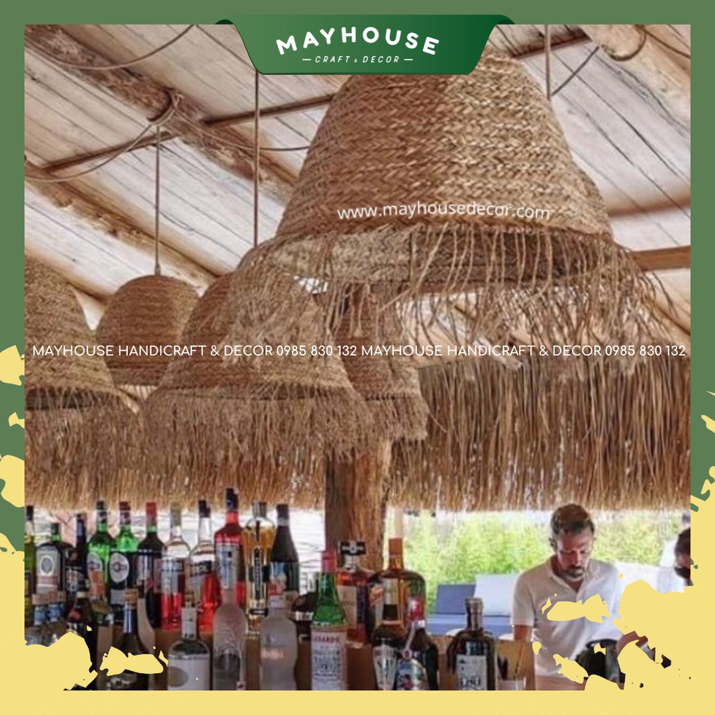 Đèn thả trần mây tre MAYHOUSE CRAFT&DECOR trang trí resort sân vườn
