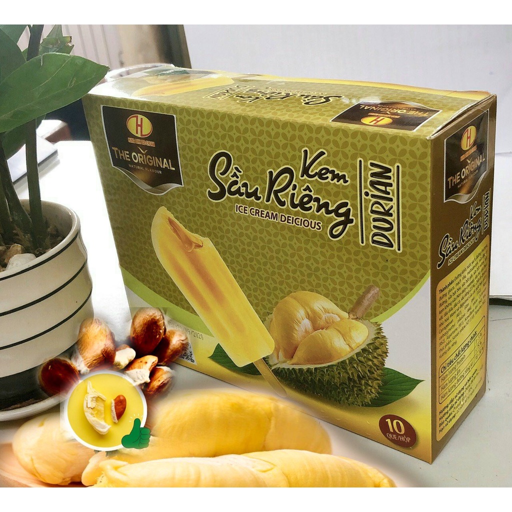 Hộp 10 cây kem tràng tiền Plus thương hiệu Hùng Linh - Kem ngon của người Việt