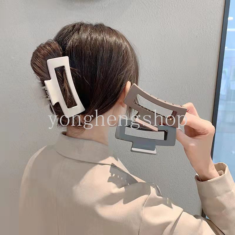 Kẹp tóc hình vuông nhiều màu nhám tùy chọn thiết kế đơn giản thời trang cho nữ