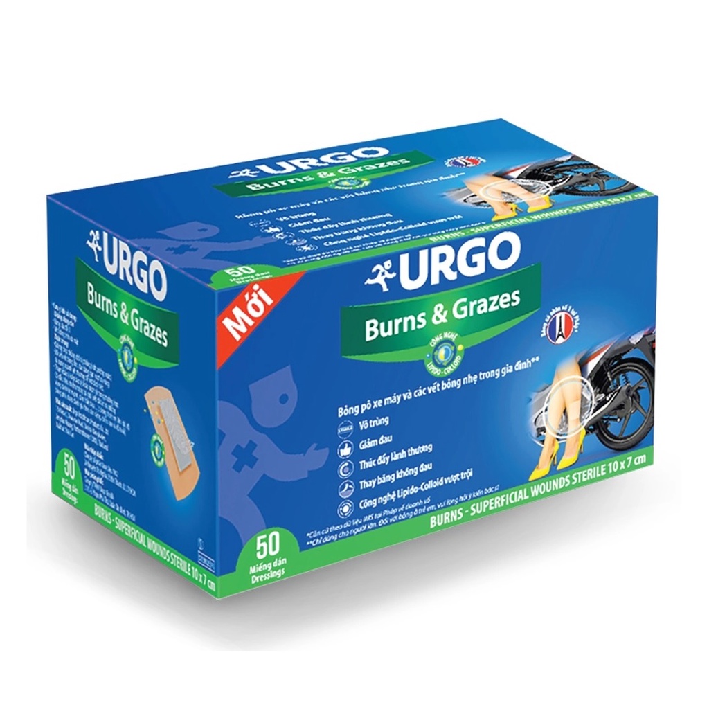 1 Miếng Băng cá nhân dành cho vết b ỏng, vết tr ầy xướt - Urgo Burn &amp; Grazes