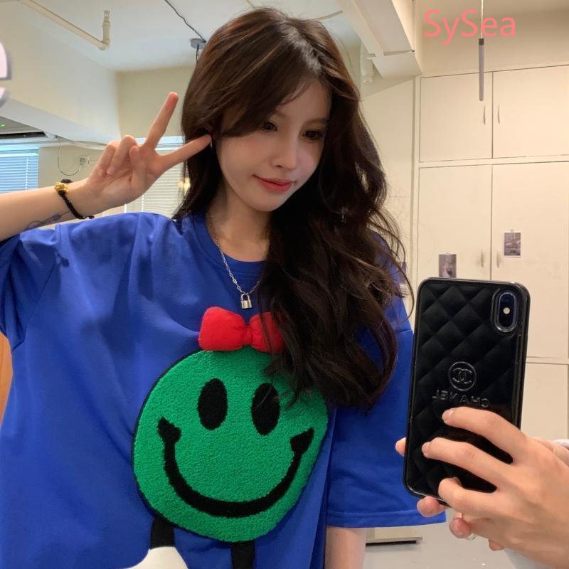 Áo Thun Thêu Họa Tiết Hoạt Hình Xinh Xắn Theo Phong Cách Mùa Hè Hàn Quốc Dành Cho Nữ /