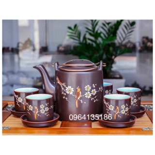 Bộ tích men nâu gụ gốm sứ Bát Tràng