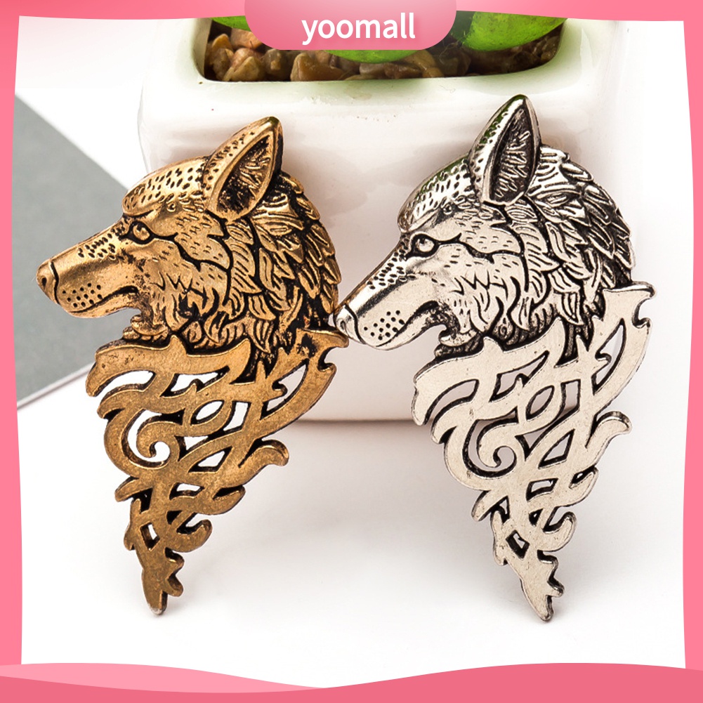 YOML✔Vintage Women Men Wolf Lapel Brooch Pin Collar Jewelry Shirt Jeans Jacket Badge