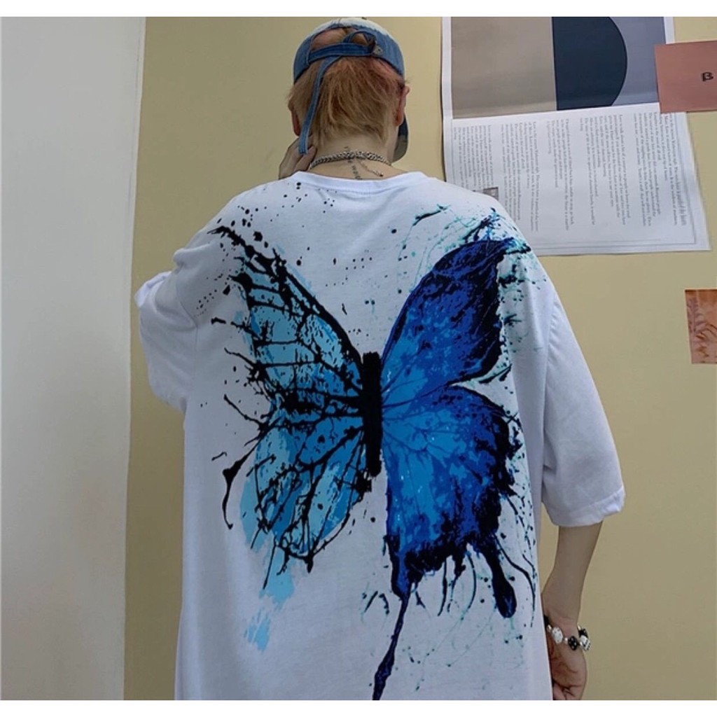 [Mã SKAMSALE06 giảm 10% tối đa 100K đơn 150K] Áo thun unisex from rộng cổ tròn tay lỡ freesize 38 - 70kg áo bướm | BigBuy360 - bigbuy360.vn