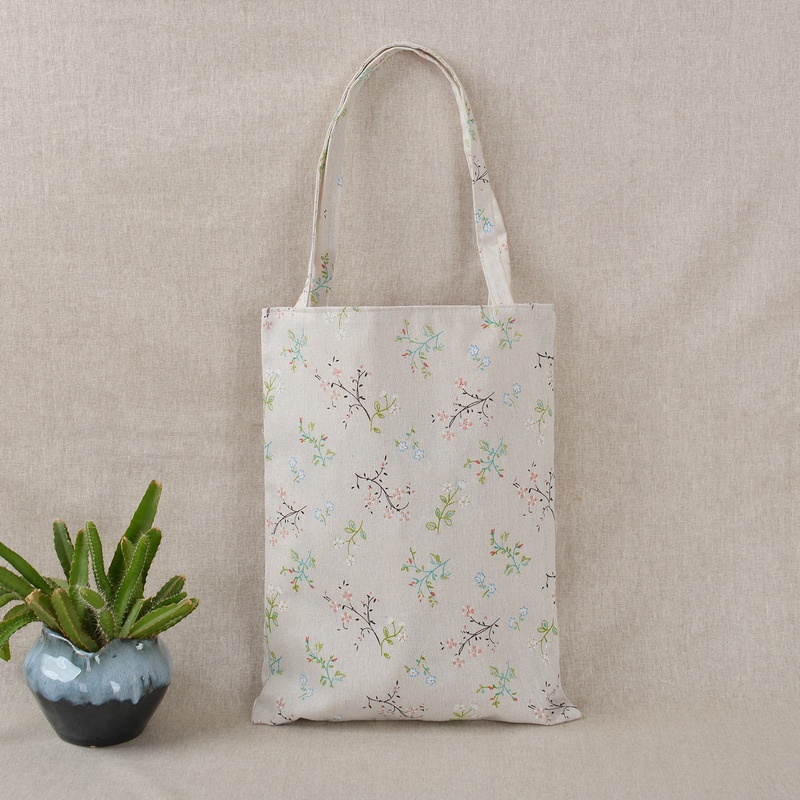 Túi Tote Đeo Vai Bằng Vải Lanh Cotton Cổ Điển Đi Biển Du Lịch Mua Sắm