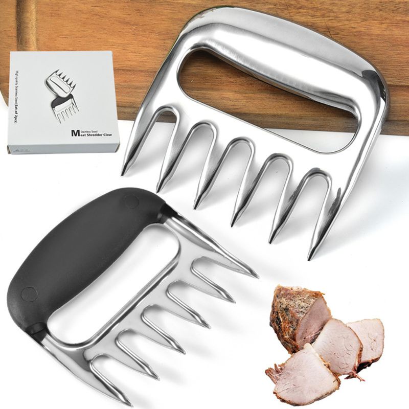 Bộ 2 Dụng Cụ Xé Thịt Nướng Hình Móng Vuốt Gấu Bằng Thép Không Gỉ