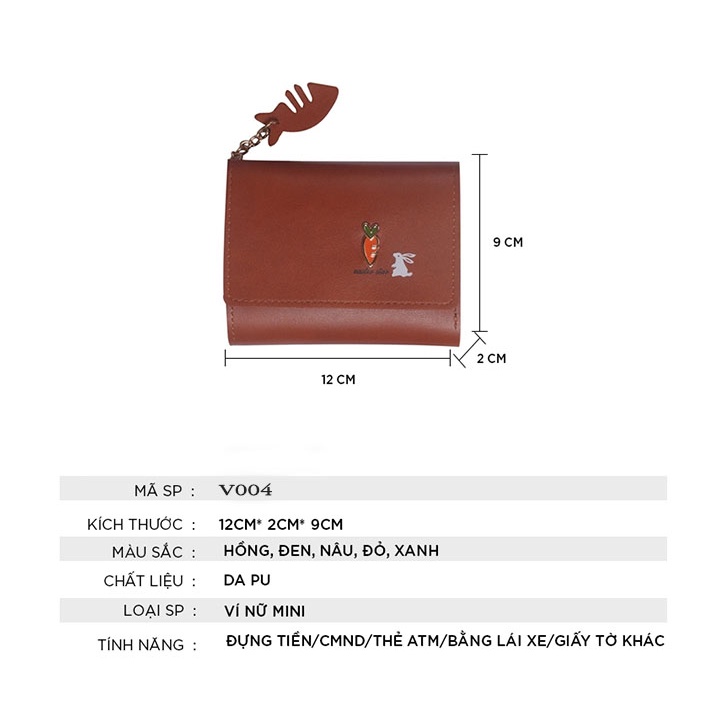 Ví nữ đẹp cầm tay mini cao cấp nhỏ gọn bỏ túi giá rẻ V004