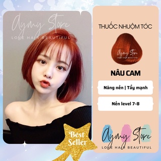 Thuốc nhuộm tóc nâu cam đào ánh hồng không tẩy tại nhà  chính hãng AYMY