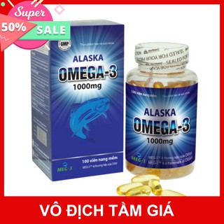 Dầu cá Alaska Omega 3 1000mg – Hỗ trợ bổ não, sáng mắt (Lọ 100 viên)
