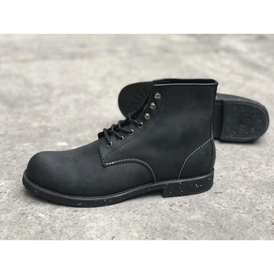 Giày cao cổ nam da bò Beckman Boots Black