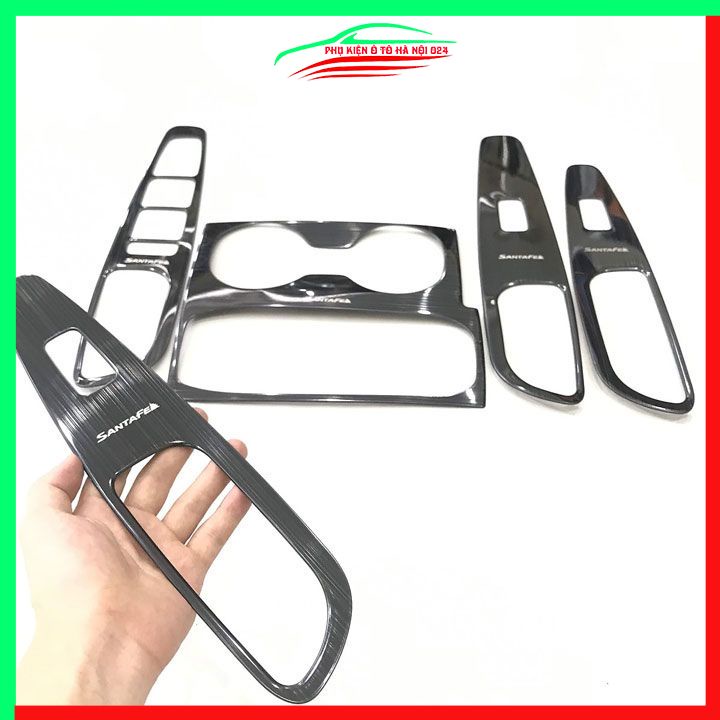 Ốp nội thất cho xe ô tô Hyundai Santafe 2019 vân Titan bảo vệ chống trầy xước và làm đẹp xe