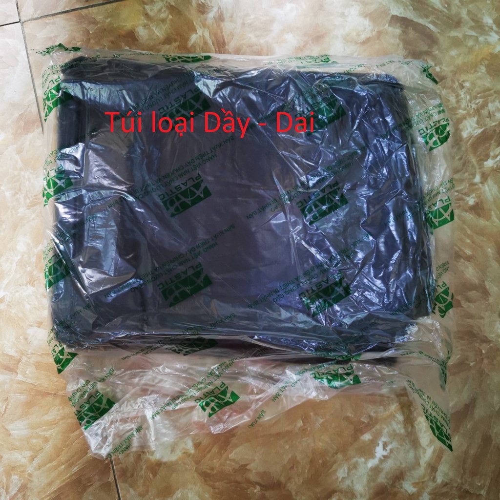 Túi nilon đóng hàng, đựng rác, túi bóng đen, túi đen có quai xách (Bịch 1Kg)