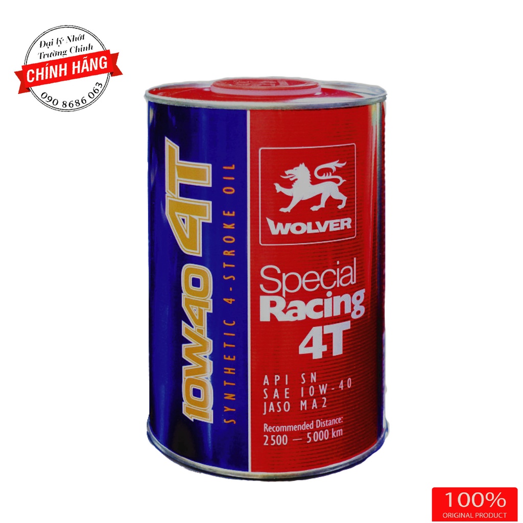 Nhớt Wolver  Racing 4T tổng hợp 10W40 dành cho xe số xe côn nhập khẩu Đức